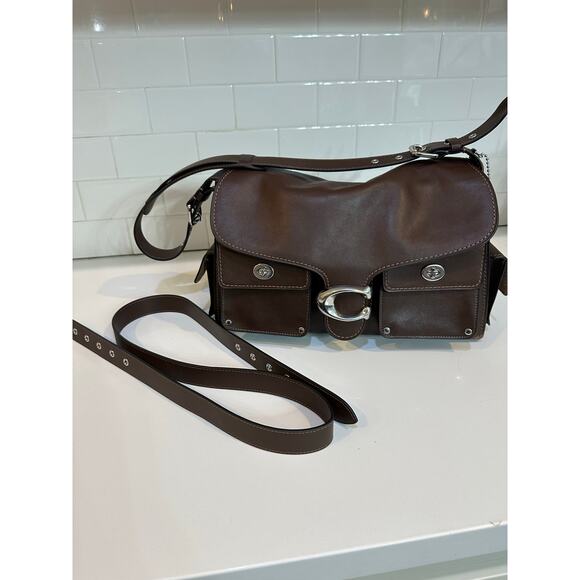 Coach Tabby 36 cargo Turnlock Women's Brown Western Shoulder Bag Rare - Picture 4 of 13